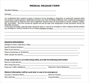 FREE 10 Sample Medical Release Forms In PDF MS Word