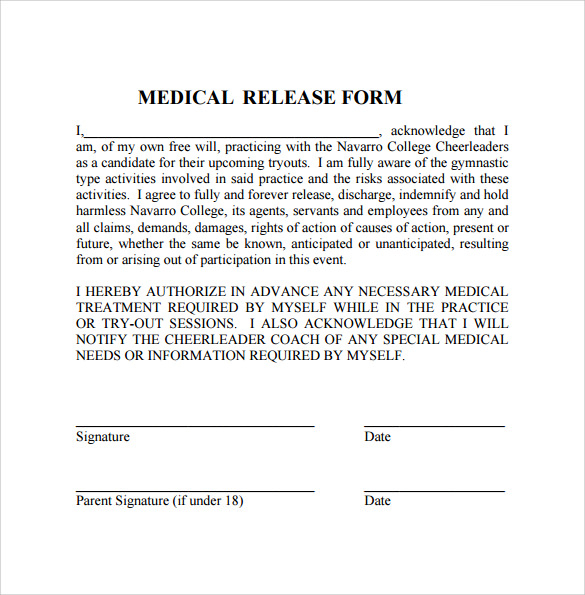 FREE 10 Sample Medical Release Forms In PDF MS Word