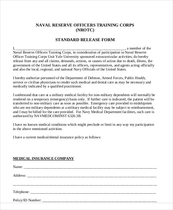 FREE 11 Sample Dental Release Forms In MS Word PDF