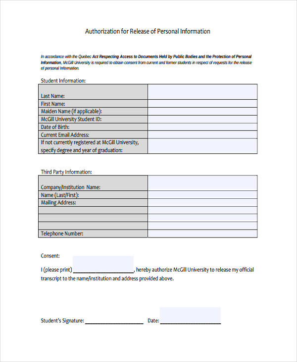 FREE 24 General Release Of Information Forms In PDF Ms Word