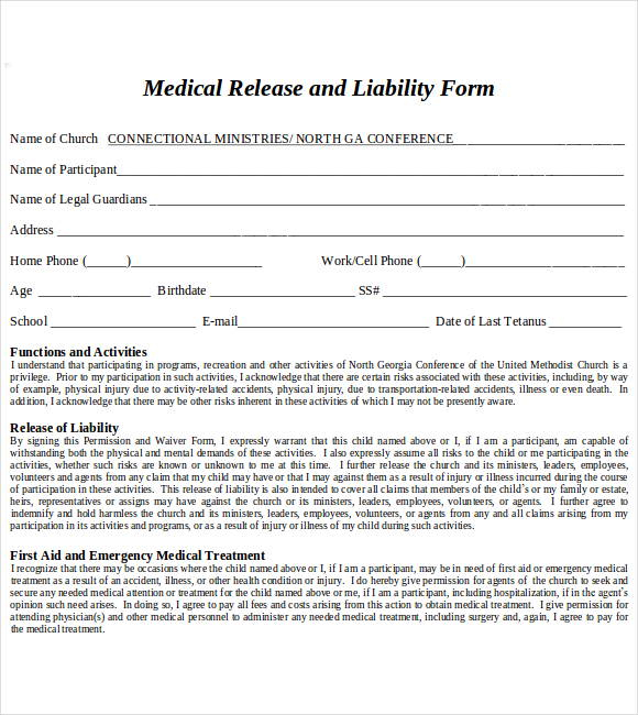 FREE 7 General Release Of Liability Form Samples In MS Word PDF