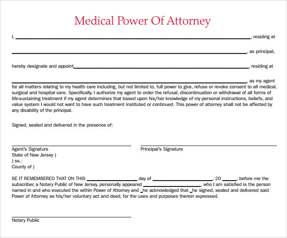 FREE 7 Sample Medical Power Of Attorney Forms In PDF