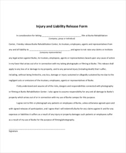 FREE 9 Sample Release Of Liability Forms In MS Word PDF