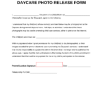 Free Daycare Photo Release Form PDF Word EForms