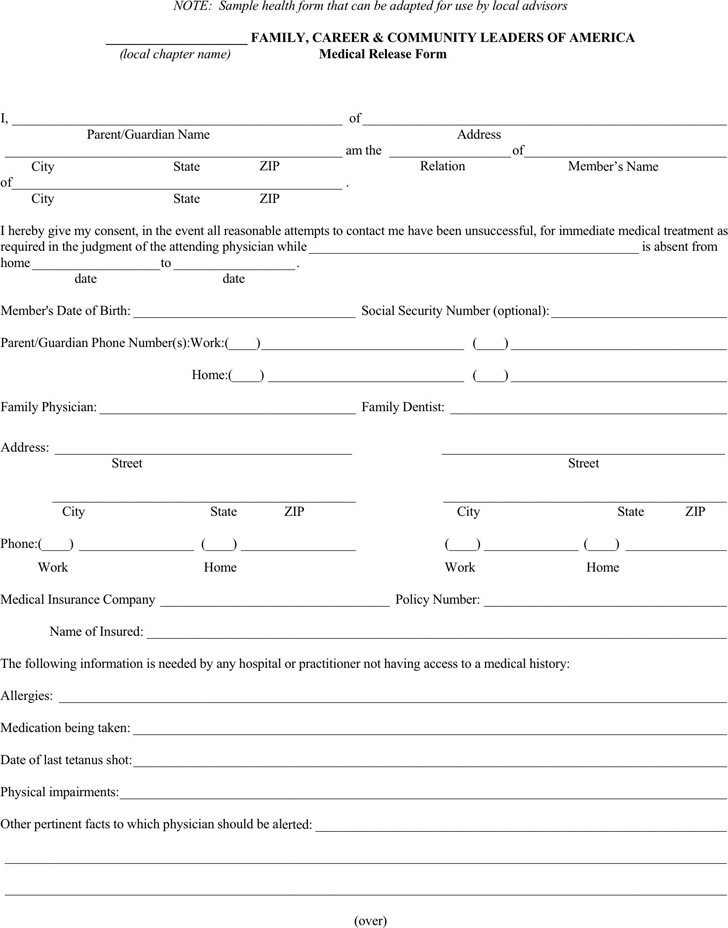 Free Missouri Medical Release Form PDF 65KB 2 Page s