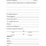 Free Printable Medical Release Form For Minor Printable Form