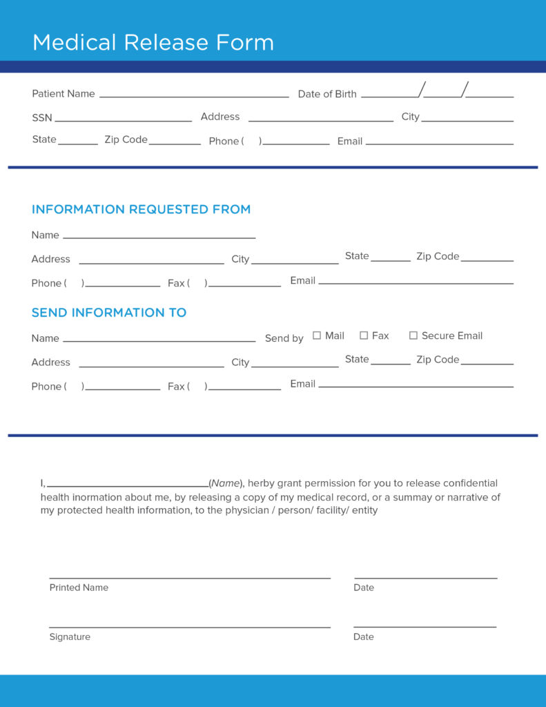 Free Printable Medical Release Form Template