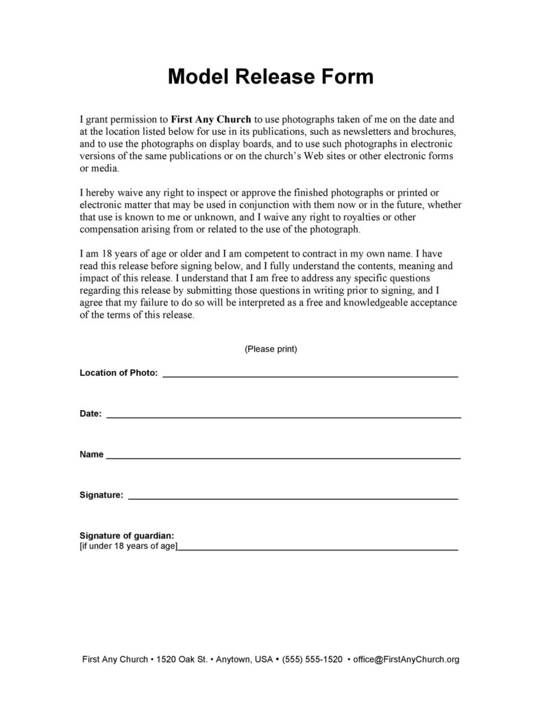 Free Release Form Photography Contract Template Electrogasw