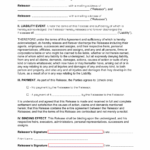 General Contractor Liability Release Form Printable Insurance