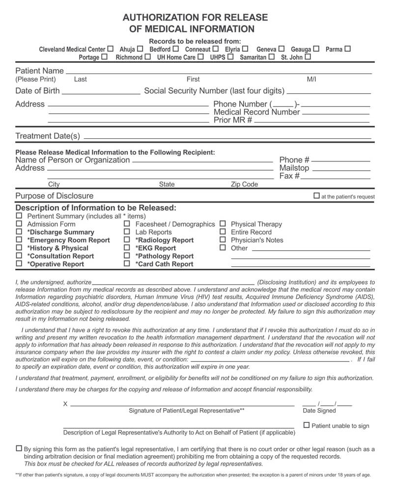 Hipaa Form Authorization Washington State