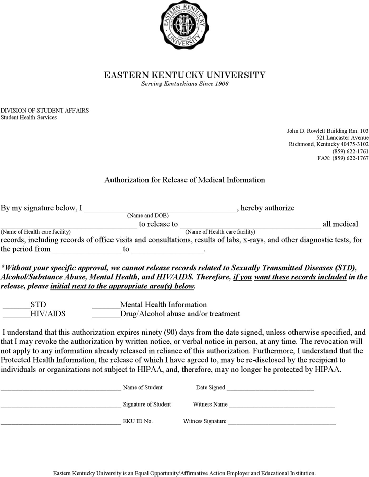 Kentucky Authorization For Release Of Medical Information Form Download