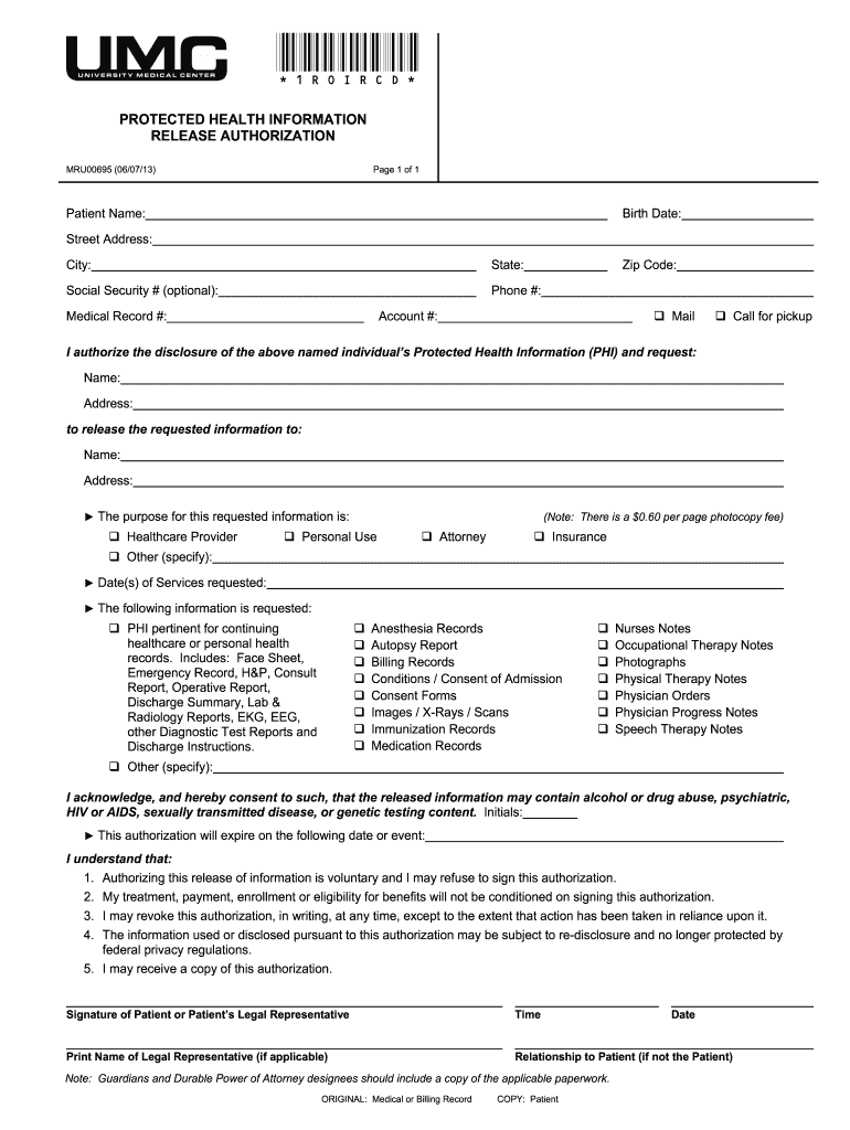 Las Vegas Nv Blank Hospital Release Form Umc Fill Out Sign Online 