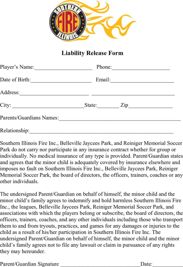 Liability Release Template Free Template Download Customize And Print