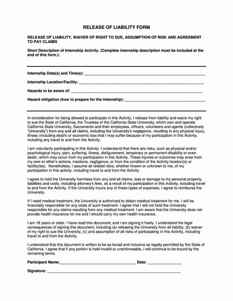 Liability Waiver Forms Template 2020 Liability Waiver Business 