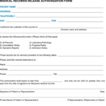 Maryland Medical Records Release Form Download Free Printable Blank
