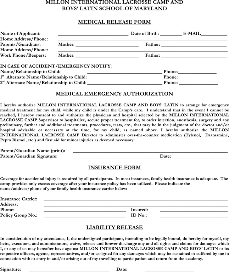 Maryland Medical Release Form Download Free Printable Blank Legal 