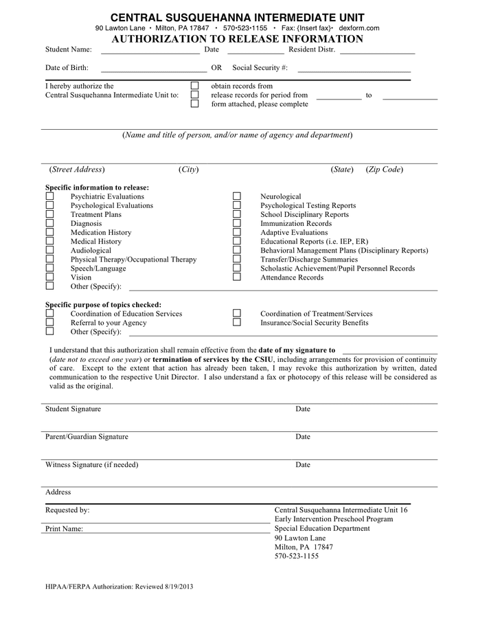 Medical Information Release Form Sample In Word And Pdf Formats