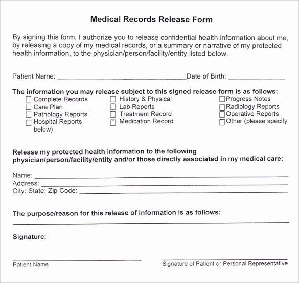 Medical Record Form Template Lovely 10 Medical Records Release Forms To 