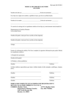 Medical Record Release Form Emory University Department Of