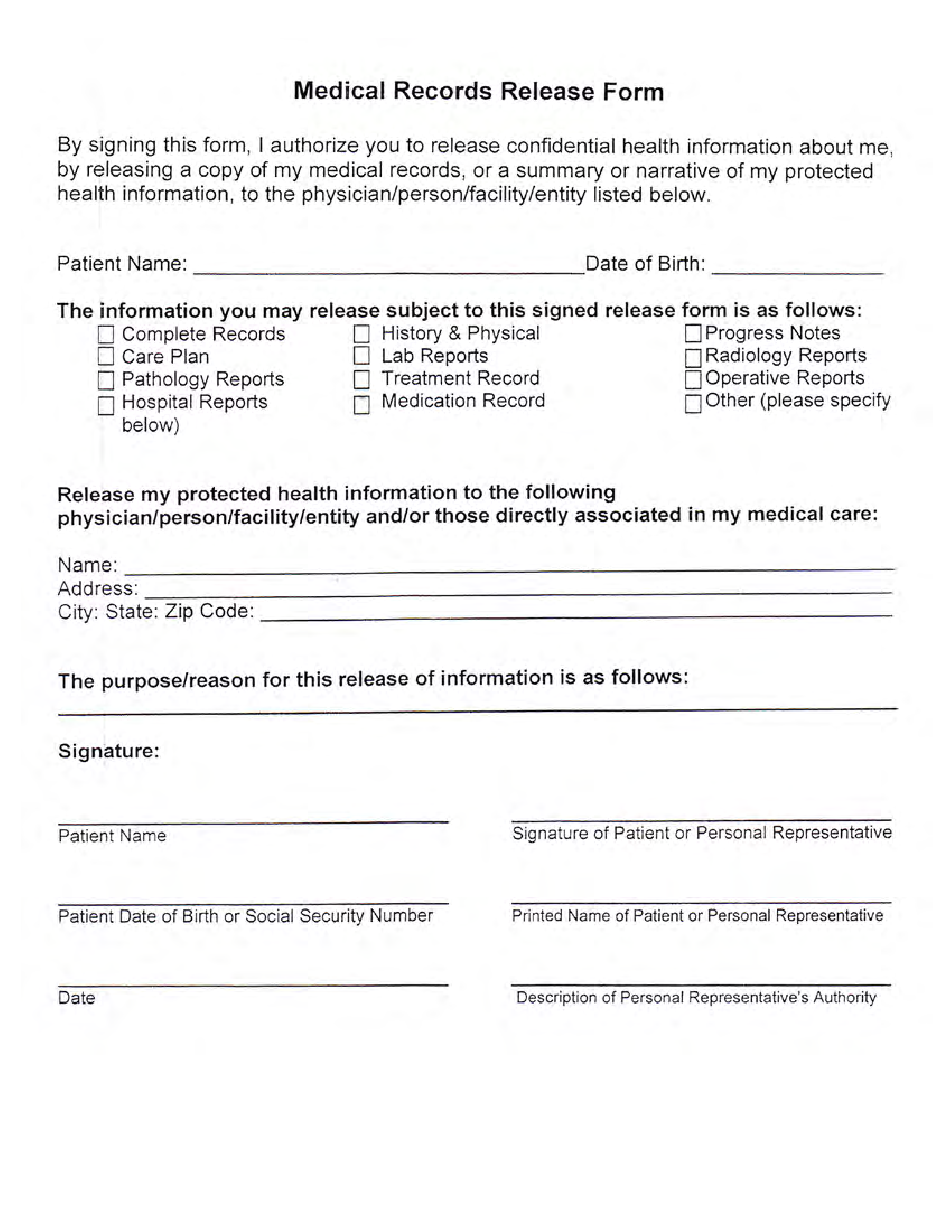 Medical Records Release Form How To Create A Medical Records Release 