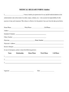 Medical Release Form Fill Online Printable Fillable Blank PdfFiller