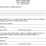 Michigan Medical Records Release Form Download Free Printable Blank