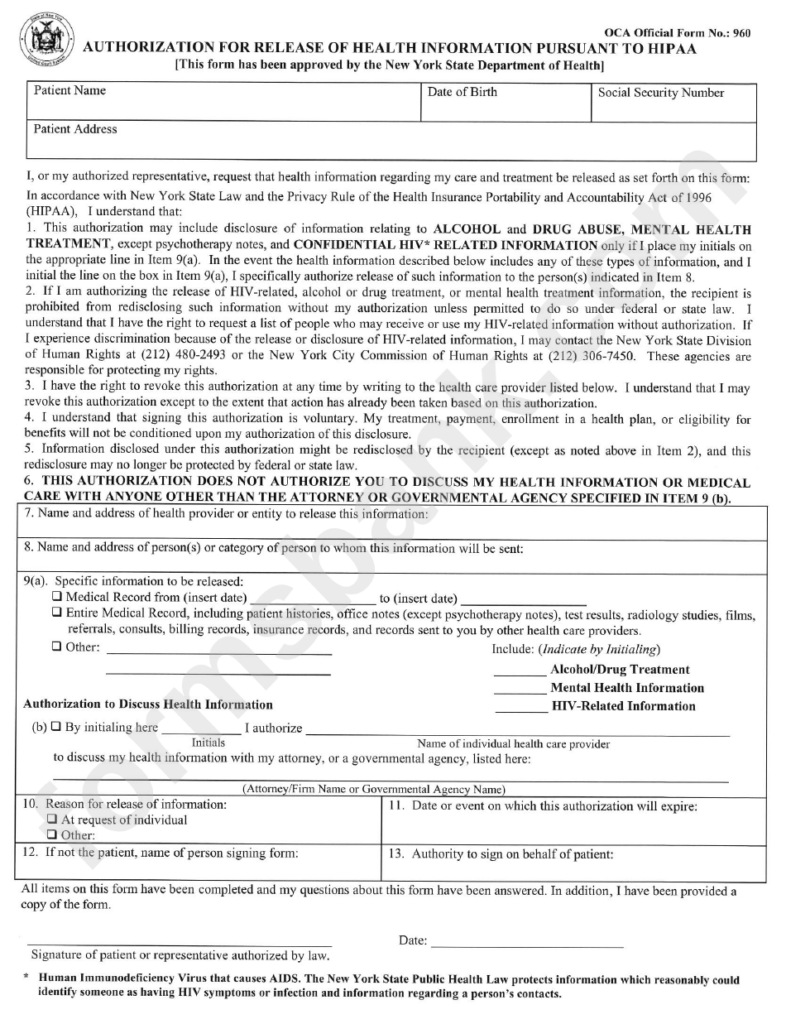 Nyu Langone Medical Records Release Form Taraalmarev14