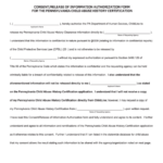 Pa Dhs Form Consent release Of Information Authorization Form For The