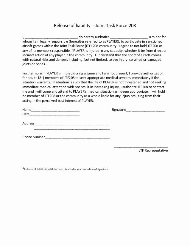 Personal Trainer Waiver Form Template Awesome Release Of Liability 