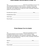 Photo Release Form For Minors In Word And Pdf Formats