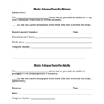 Photo Release Form For Minors In Word And Pdf Formats