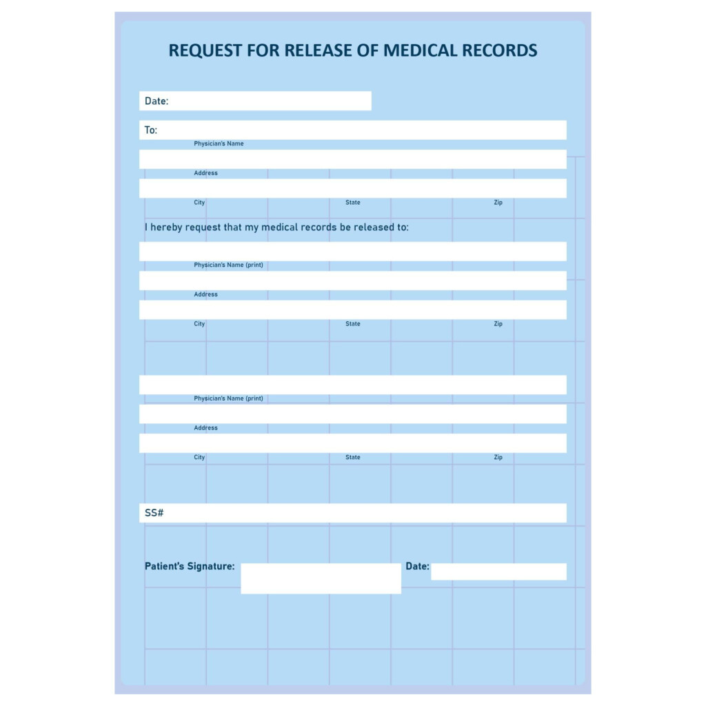 Printable Health Information Release Authorization Form Medical 