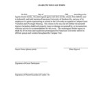 Printable Sample Liability Form Form Liability Waiver Templates