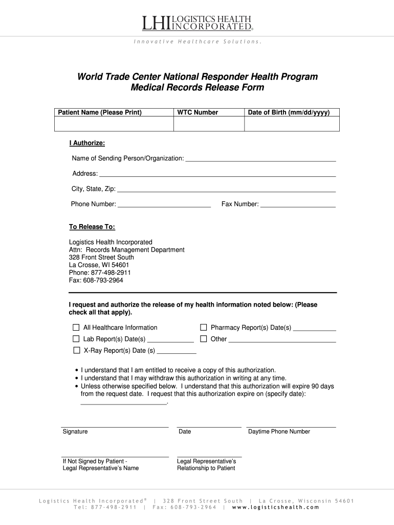 Printable Template Medical Records Release Form Printable Form 