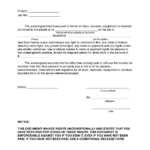 Printable Unconditional Lien Waiver Template Printable Templates