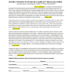 Printable Zumba Waiver Form Fill Online Printable Fillable Blank