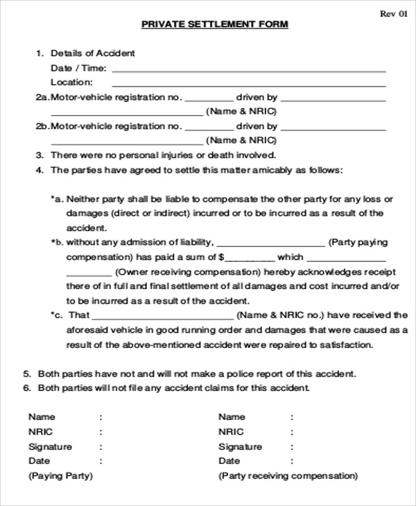 Property Damage Release Form Template DocTemplates