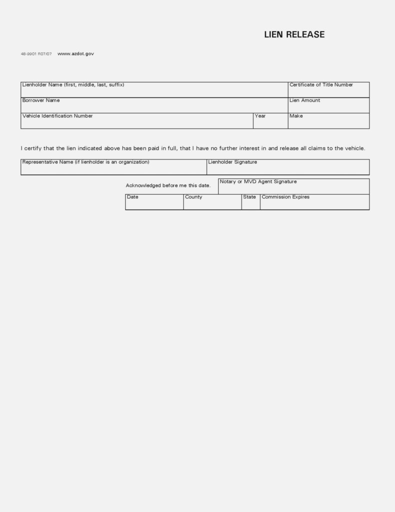 Property Lien Release Form Florida Universal Network