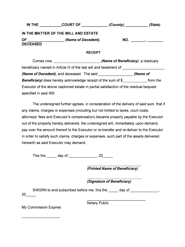 Receipt Of Beneficiary Distribution Form Fill Out Sign Online DocHub