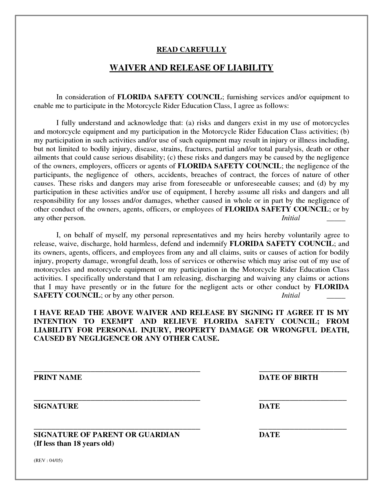 Release Of Liability Exle Swifter Co Release Of Letter Example