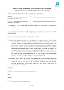 Release Of Liability Waiver Form Allbusinesstemplates