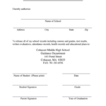 Release Of Records Form School Fill Online Printable Fillable