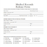 Release Of Records Form Template Business