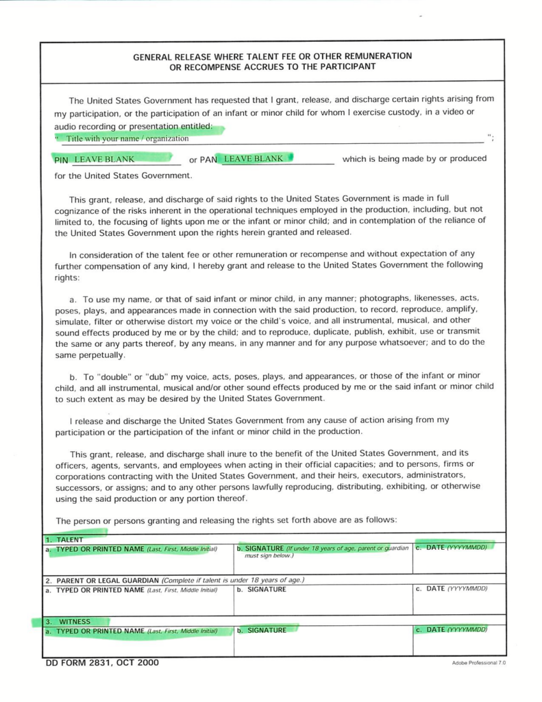 Sample Release Form The Document Template