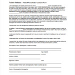 Talent Release Form Template For Film HQ Printable Documents