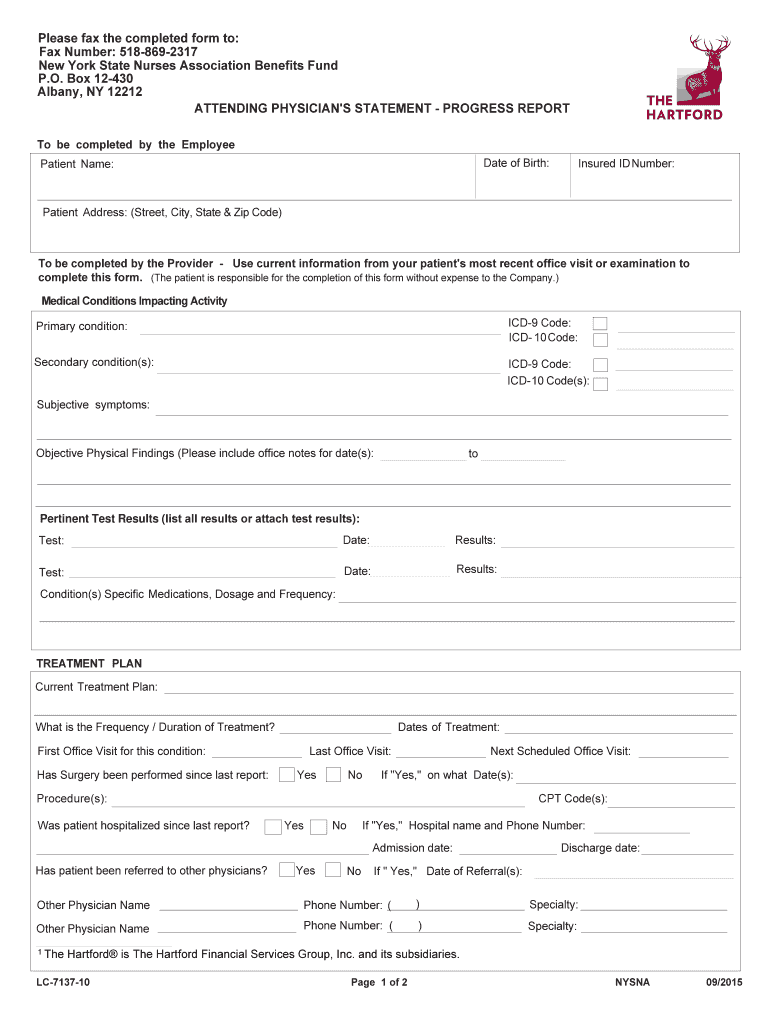 The Hartford Attending Physician Statement Fill Out Sign Online DocHub
