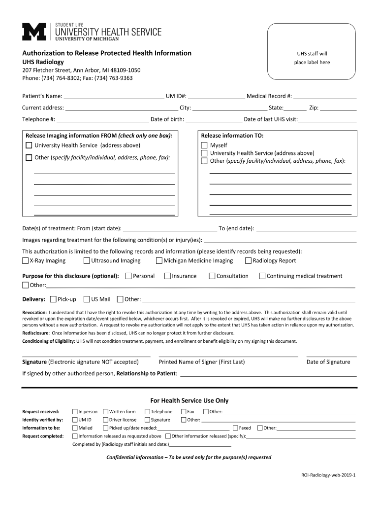 Uhs Medical Record Release Form ReleaseForm